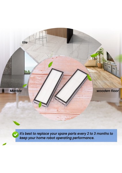 Xiaomi Roborock Elektrikli Süpürge Yedek Kiti Için 2 Adet Hepa Filtre (Yurt Dışından)