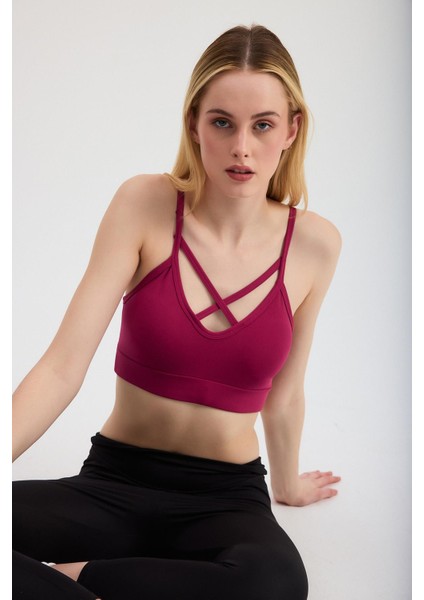 3002 Arka Çapraz Detay Büstiyer Bordo