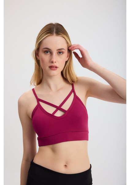 3002 Arka Çapraz Detay Büstiyer Bordo