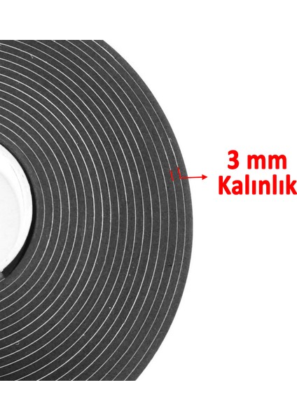 Araç Oto Ses Isı Yalıtım Izolasyon Bandı Yapışkanlı Bant Epidyen Sünger En 45 mm Kalın 3 mm 25 Metre
