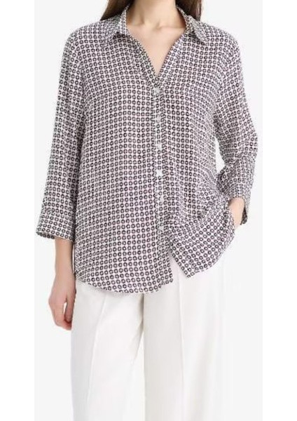 Kadın Bordo Desenli Uzun Kollu Regular Fit Uzun Kollu Gömlek, Kadın Gömlek fiyatları