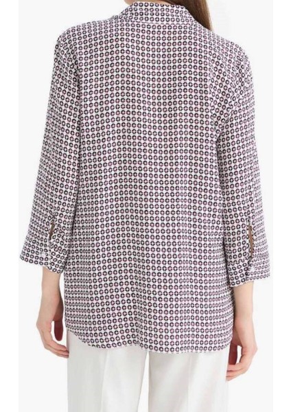 Kadın Bordo Desenli Uzun Kollu Regular Fit Uzun Kollu Gömlek, Kadın Gömlek fırsatları