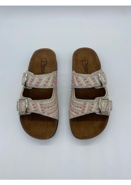 20054 Boncuklu Çift Tokalı Ortopedik Terlik fırsatları