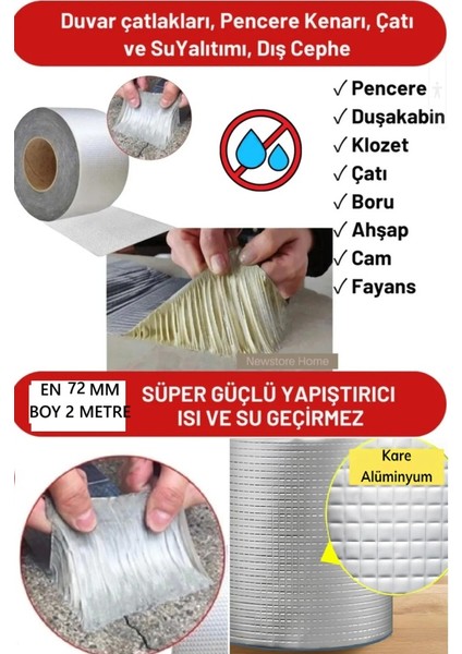 Süper Güçlü Su Sızdırmaz Çamur Bant 72 mm X2 Metre Yapıştırıcı Sakız Bant Tamir İzolasyon Bandı