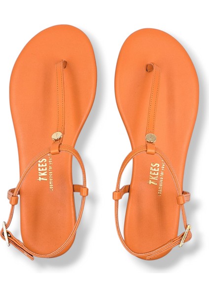 T8014 Turuncu Parmak Arası Kadın Sandalet fiyatları