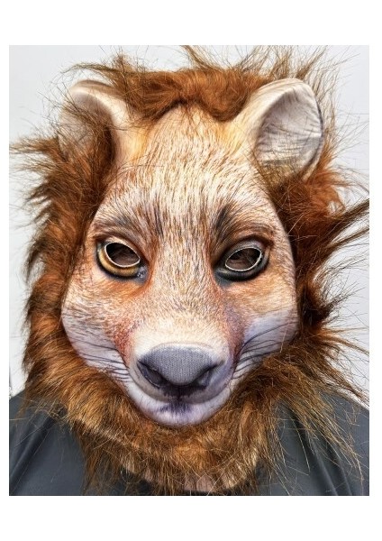 Kahverengi Saçlı Kurt Maskesi Mega Peluş 17 No