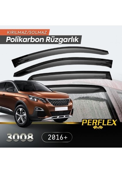 Peugeot 3008 2016+ Cam Rüzgarlığı V2 Düz