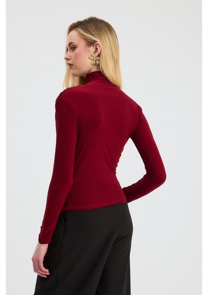 20059 Büzgü Detay Sandy Bluz Bordo indirimleri