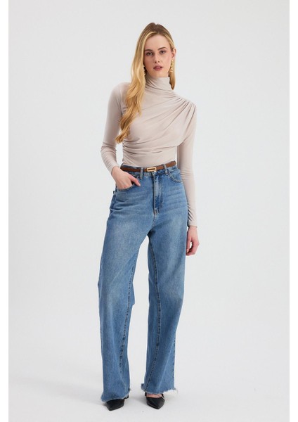 20059 Büzgü Detay Sandy Bluz Bej fiyatları