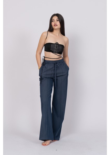 Trend Ön Dikişli Bol Paça Pantolon 30249