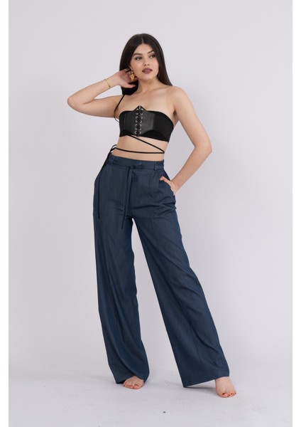 Trend Ön Dikişli Bol Paça Pantolon 30249