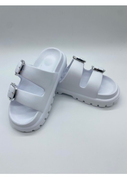 173.02 Taşlı Çift Tokalı Ortopedik Terlik indirimleri