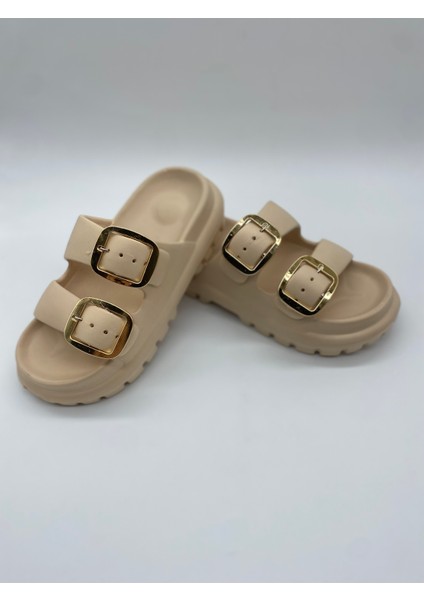 173.02 Taşlı Çift Tokalı Ortopedik Terlik indirimleri