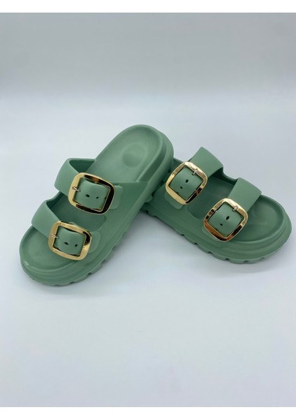 173.02 Taşlı Çift Tokalı Ortopedik Terlik indirimleri