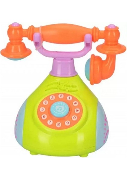 Çocuklar Için Müzikli Telefon Işık ve Ses Efektli Retro Stil Sabit Telefon Modeli