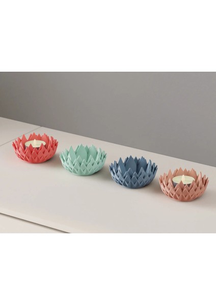 4'lü Lotus Çiçeği LED Mumluk Seti – Dekoratif & Romantik Işık | Tealight Mumluk Şamdan modelleri
