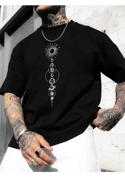 Galaxy Baskılı Özel Tasarım Oversize Tshirt