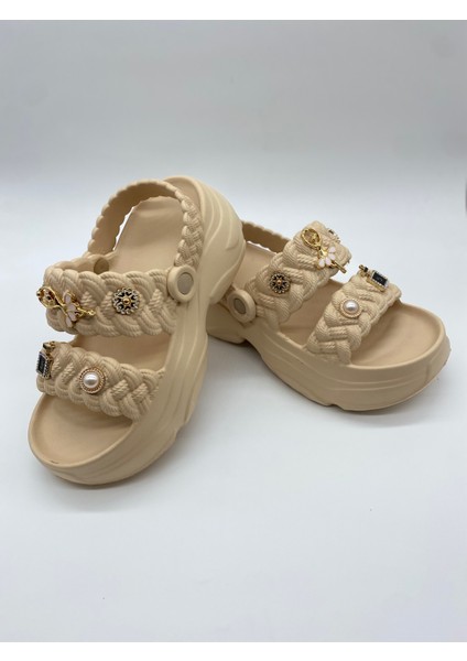 169.01 Örgülü Crocks Taşlı Ortopedik Terlik indirimleri