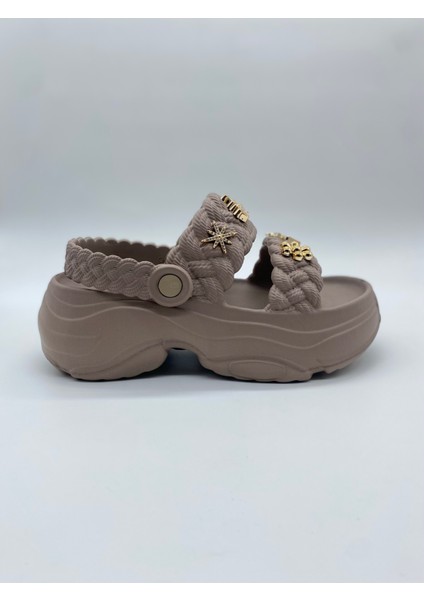 169.01 Örgülü Crocks Taşlı Ortopedik Terlik fiyatları