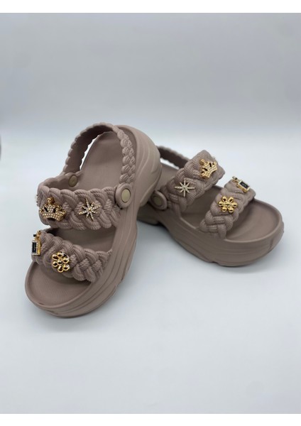 169.01 Örgülü Crocks Taşlı Ortopedik Terlik indirimleri