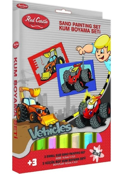 Eğitici ve Eğlenceli Kum Boyama Seti, Araba & Kepçe (2'si 1 Arada) DS-208