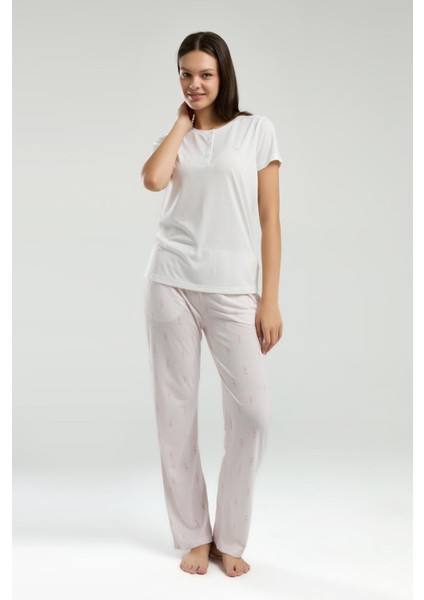 Kadın Büyük Bedenli Yazlık Düğmeli Pijama Takım modelleri