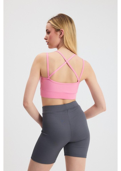 3005 Arka Çapraz Büstiyer Pembe