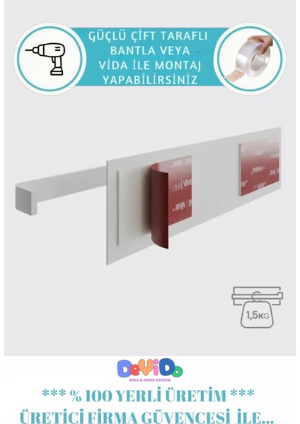Yapışkanlı Metal Kağıt Havlu Peçetelik Pratik Yapışkanlı Demir Askılık Havluluk Banyo Mutfak Askısı