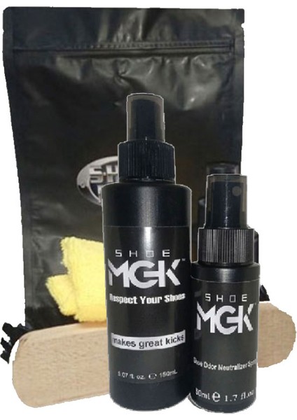 Shoe Mgk Ayakkabı Sprey Formi Temizleme 150 ml ile Birlikte Ayakkabı Koku Giderici Sprey Form 50 ml + Birlikte Bez ve Fırça