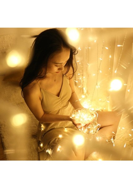 Yılbaşı Ağacı Işığı 10 Metre Gün Işığı LED Işık 100 LED Lambalı 220V Ile Çalışır Noel Ağacı Işığı