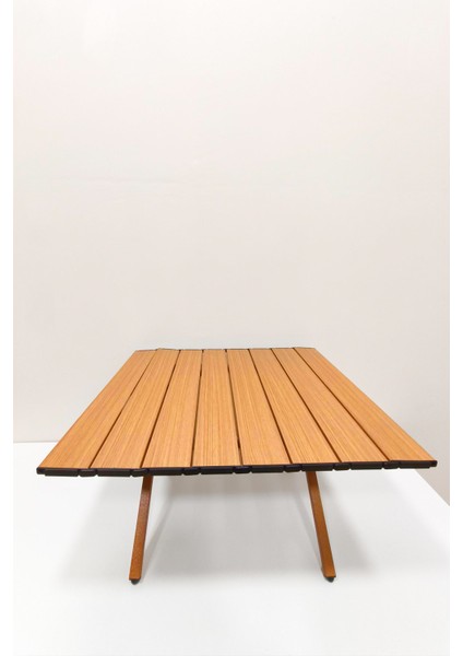 Hafif Taşıma Çantalı Katlanır Kamp Piknik Bahçe Masası Ceviz 60 x 60 x 45 cm