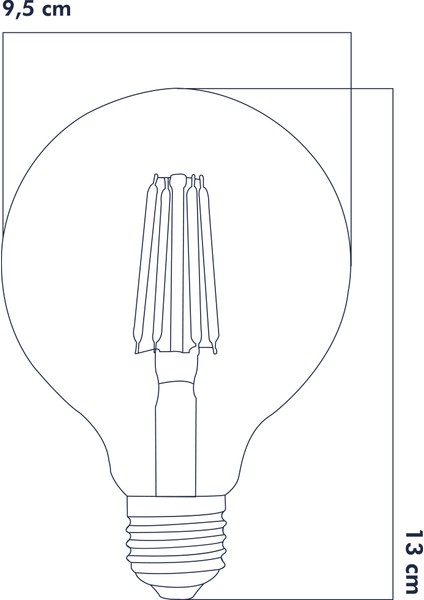 Rustik LED Ampul E27 G95 6W 2500K Gün Işığı Erd-82