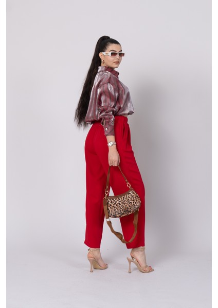 Ön Pile ve Bağcıklı Beli Lastikli Pantolon 30244 indirimleri