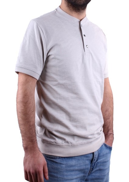 DMG23-211240 Gri Günlük Hakim Yaka Erkek Tişört