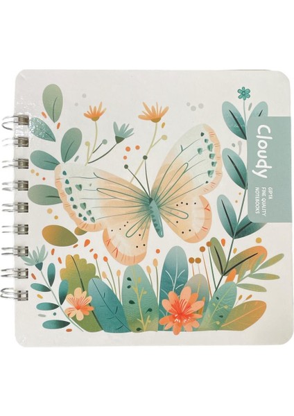 Cloudy Spiralli Sert Kapak 16X16 cm 100 Yp Notebooks