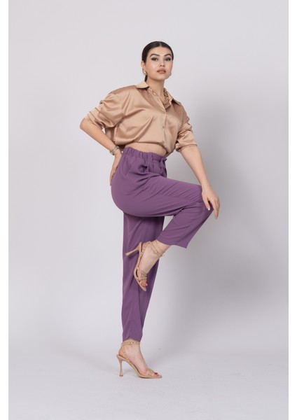 Ön Pile ve Bağcıklı Beli Lastikli Pantolon 30244 fiyatları