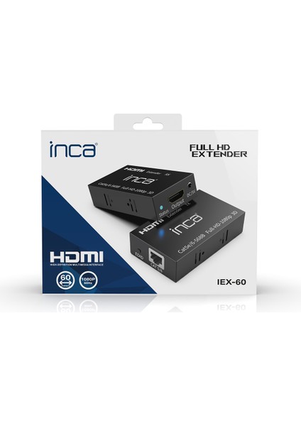 Iex-60 CAT5E/CAT6 60M Full Hd 1080P 3D HDMI Extender indirimleri