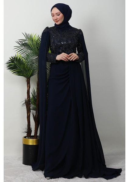 Münteha Tesettür Abiye Lacivert fiyatları