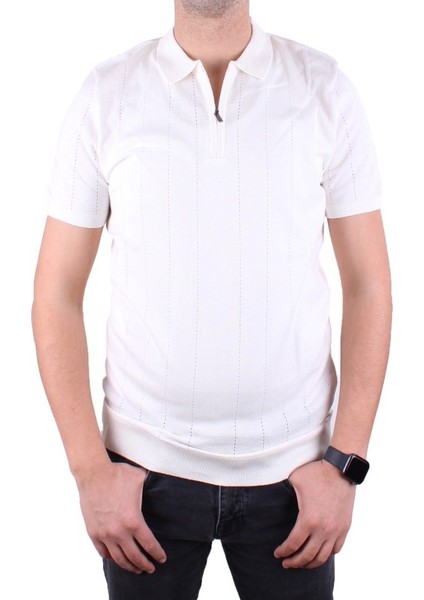 DMG23-511228 Ekru Günlük Fermuarlı Polo Yaka Erkek Tişört fiyatları