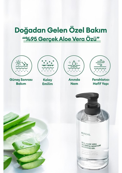 Hyaluronik Asitli Nemlendirici Aloe Vera Jeli Kundal Real Aloe Vera Waterful Moisture Shooting Gel fiyatları