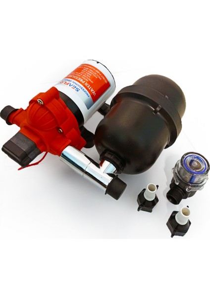 12 Volt 2 Lt Tanklı Otomatik Hidrofor, 7.6lt 2.1bar Tekne, Karavan Hidroforu