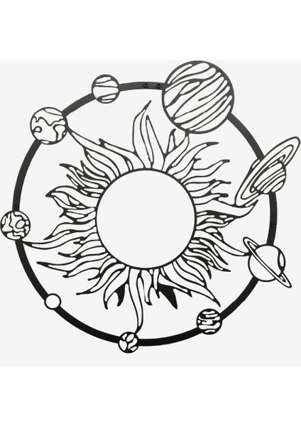 Solar Güneş Sistemi ve Gezegenler Metal Duvar Tablosu