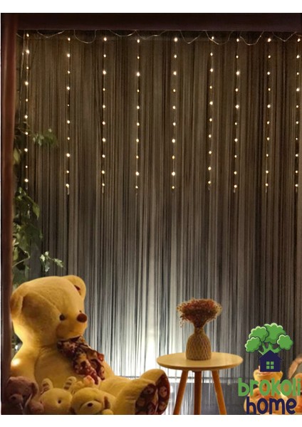 Perde Süsleme Ledi Perde Peri LED 3m x 1m (300 cm x 100 cm ) 100 Adet Gün Işığı LED