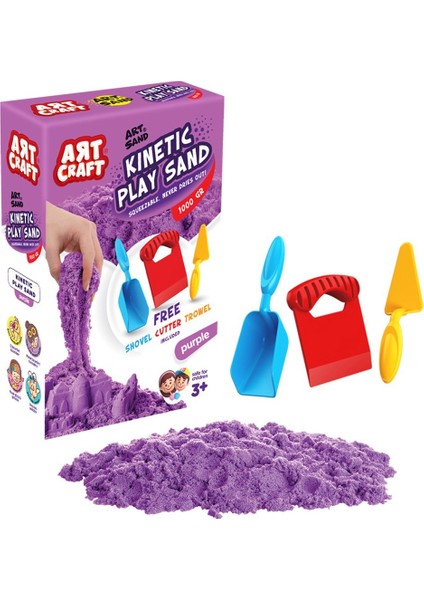 03694 Aksesuarlı Mor Kinetik Oyun Kumu 1000 gr