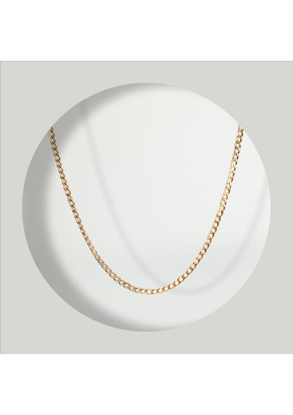 Çelik Kadın Kolye, Zincir Model, Gold Renk, NO:186
