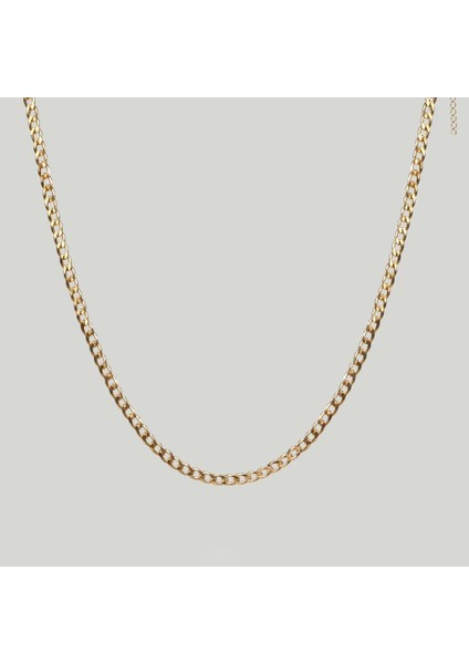 Çelik Kadın Kolye, Zincir Model, Gold Renk, NO:186