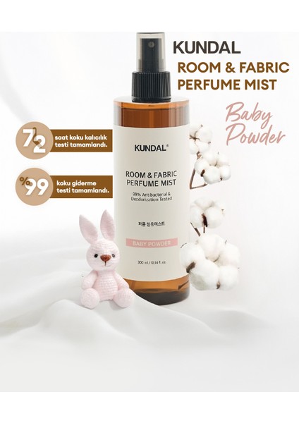 Oda ve Kumaş Kokusu KUNDAL Room & Fabric Perfume Mist (Baby Powder) 300 ml