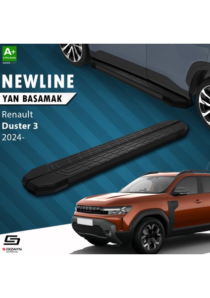 Renault Duster 3 Newline Siyah Yan Basamak 183 cm 2024 Üzeri A+ Kalite
