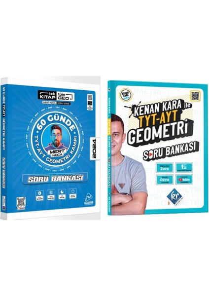 2024 TYT AYT 60 Günde Geometri Kampı Soru Bankası ve Kenan Kara ile TYT AYT Geometri Soru Bankası