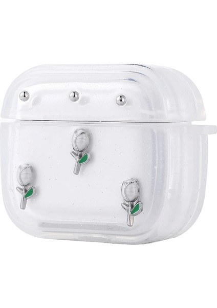 Apple Airpods 4 Redclick Airbag 44 Airbag Tasarımlı Simli Şeffaf Kutup Kılıf